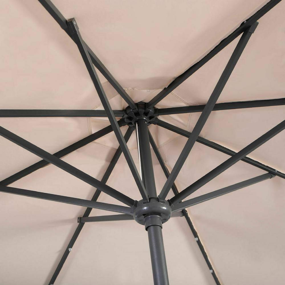 Costway 10ft Patio Solar Umbrella LED Patio Market Steel Tilt w/ Crank Outdoor Beige