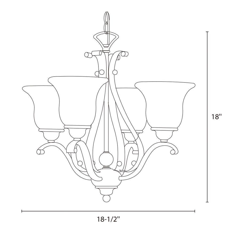 Vaxcel Monrovia 4 - Light Chandelier in  Brushed Nickel