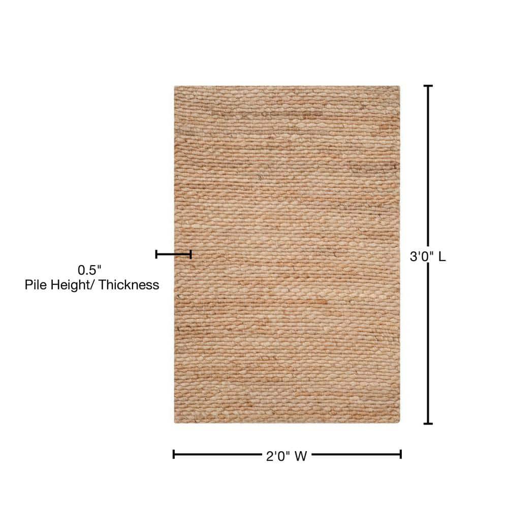 SAFAVIEH Natural Fiber Bryon Braided Jute Area Rug, Natural, 2' x 3'