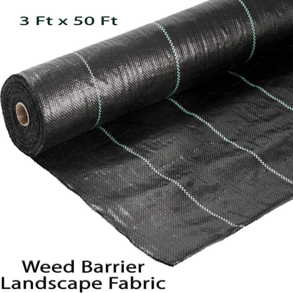 Ashman Online Woven Polyester Weed Barrier Fabric, 3 Feet x 50 Feet