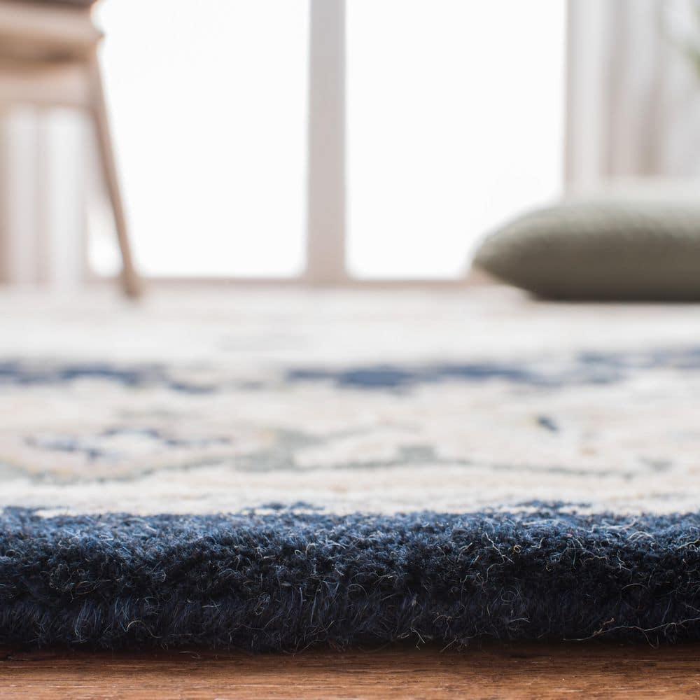 Heritage HG625 Handmade Area Rug - 5'x8' - Beige/Navy - Safavieh
