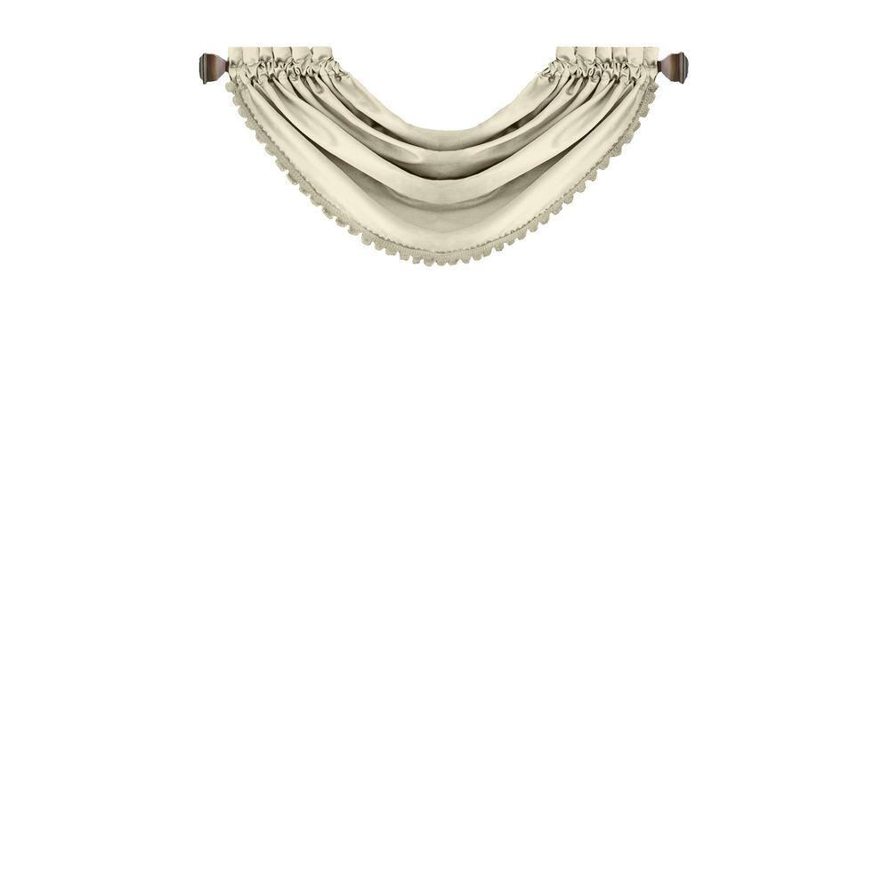 All Seasons Single Waterfall Window Valance - 52" x 36" - Ivory - Elrene Home Fashions