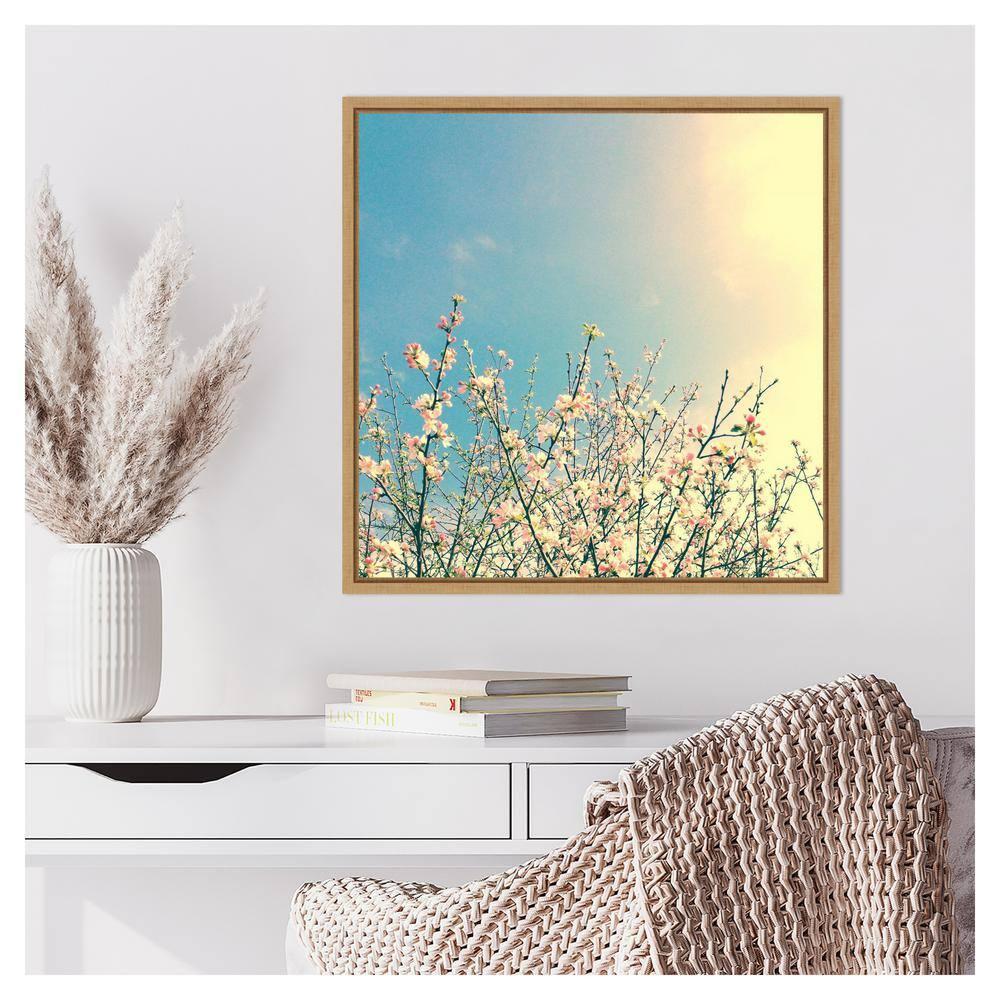 Amanti Art 22"x22" Springing Pink I by Olivia Joy Framed Canvas Wall Art Print
