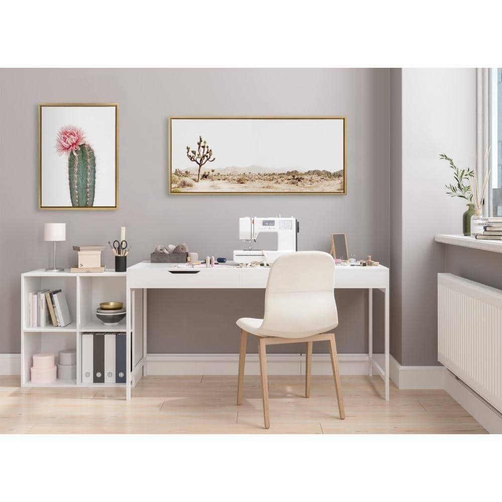 Kate and Laurel Sylvie Lone Joshua Tree Framed Canvas by Amy Peterson Art Studio, 18x40, Bright Gold