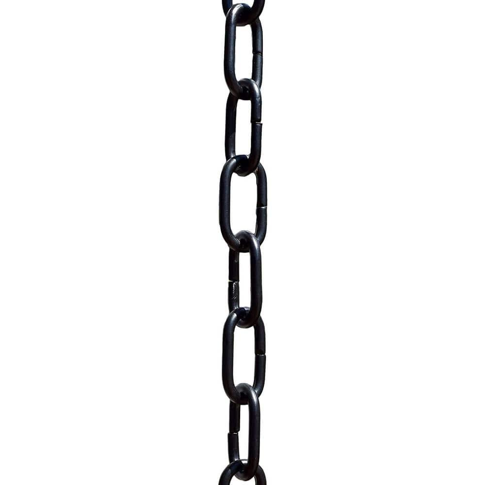 Monarch Rain Chains Aluminum Traditional Link Rain Chain, 8.5 ft Black Powder Coated Aluminum Decorative Rain Catcher Chain for Gutters, Black Aluminum Rain Gutter Replacement Downspout