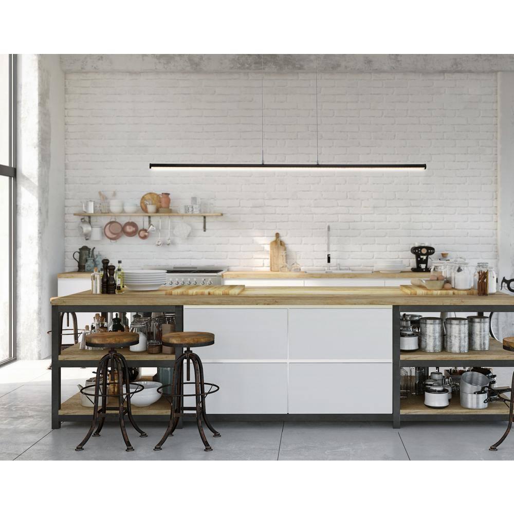 Conley 39.5" Dimmable Adjustable Integrated LED Metal Linear Pendant, Black