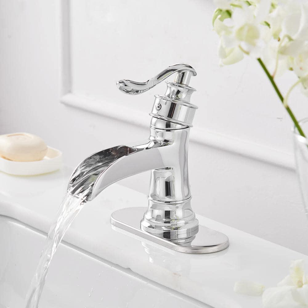 VIBRANTBATH Single-Hole Single-handle Bathroom Faucet with Drain Assembly YZJ9556-C-2