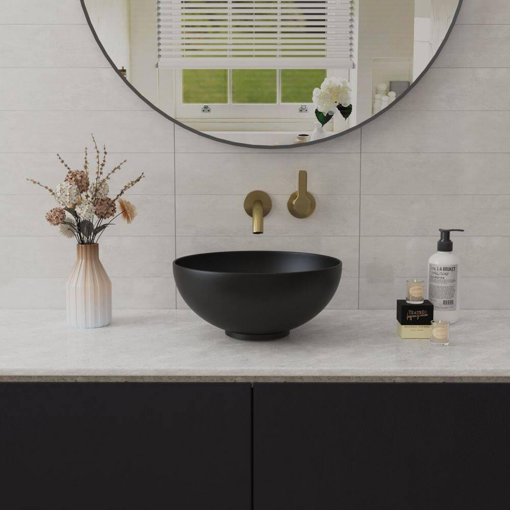 DeerValley Symmetry 13" x 13'' Circular/Round Vitreous Vessel Bathroom Sink