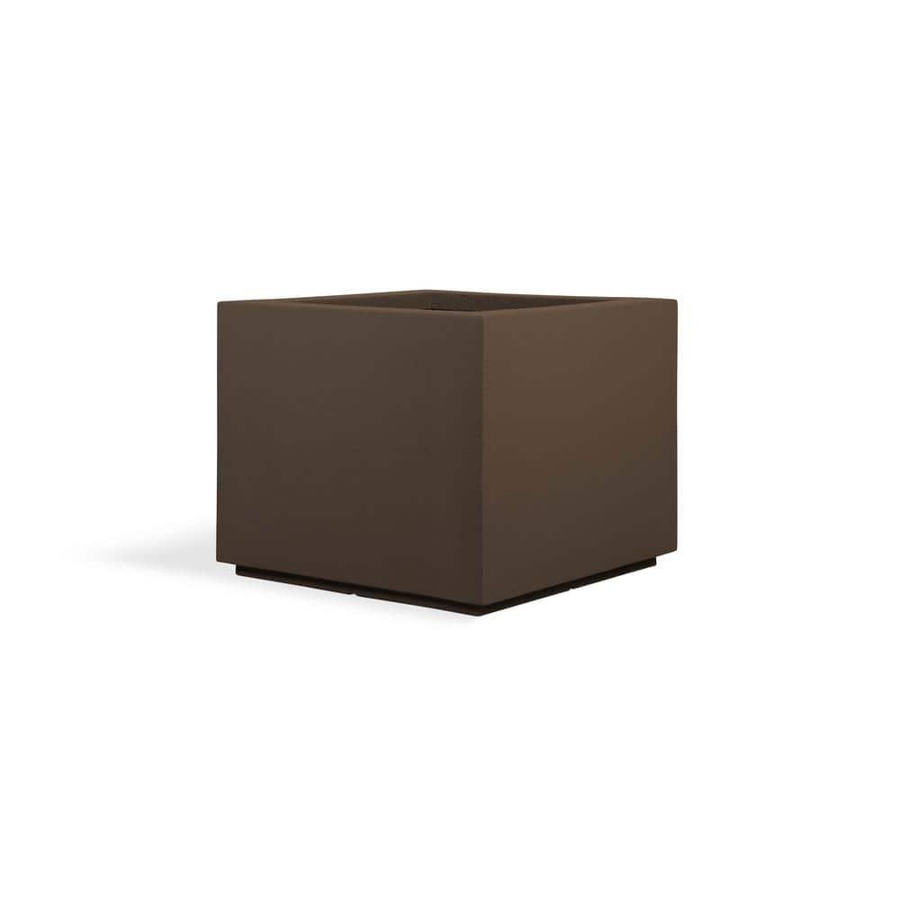 PolyStone Planters Monterrey 23 in. x 23 in. Brown Square Planter'