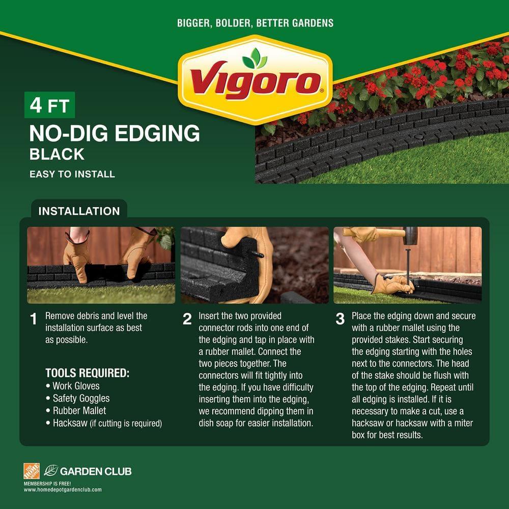Rubberific 4 ft. Brickface Rubber Landscape Lawn Edging (Set of 6)
