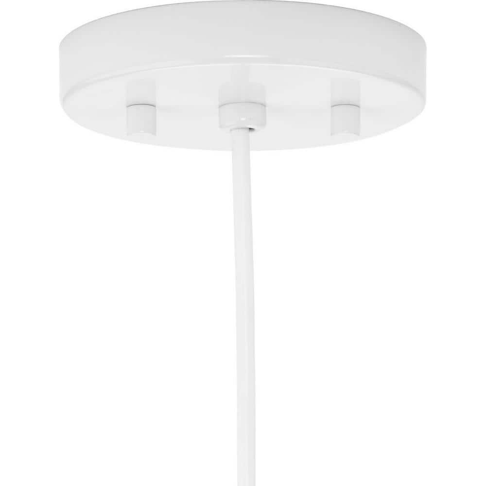 Progress Lighting, Perimeter, 1-Light Pendant, Brushed Nickel, White Interior Shade