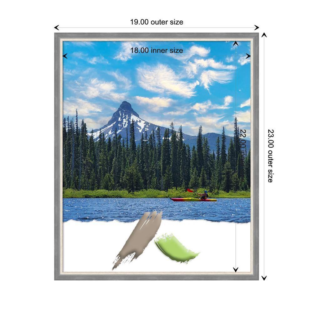 Amanti Art Theo Grey Narrow  Wood Picture Frame Opening Size 18x22 in.