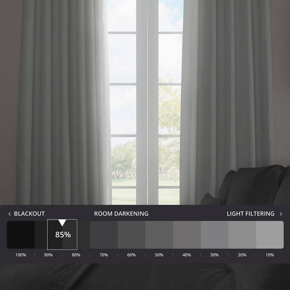 HPD Half Price Drapes Oyster Faux Linen Room Darkening Curtains for Bedroom & Living Room Curtains (1 Panel), Door & Window Curtains 84 inches long, Rod Pocket Curtains & Drapes, 100W X 84L