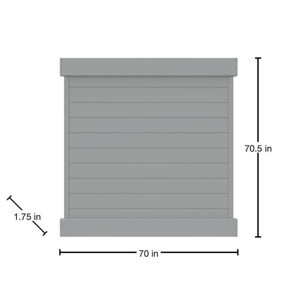 Barrette Outdoor Living Horizontal Fence Gray Vinyl Privacy Panel Kit