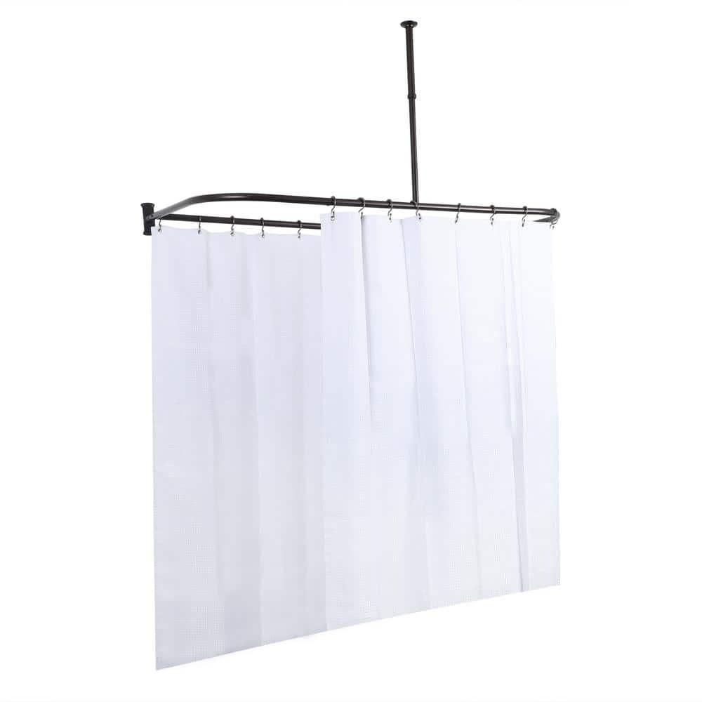 Utopia Alley Aluminum 61" D-Shape Fixed Shower Curtain Rod