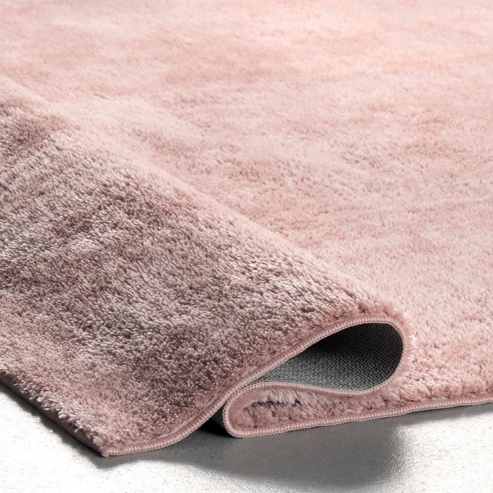 Nuloom Loni Cozy Plush Solid Pet Friendly Premium Machine Washable Shag Area Rug, 4' x 6', Pink