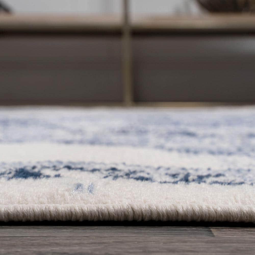 8'x10' Alhambra Ornate Medallion Modern Area Rug, Light Blue/Ivory - JONATHAN Y