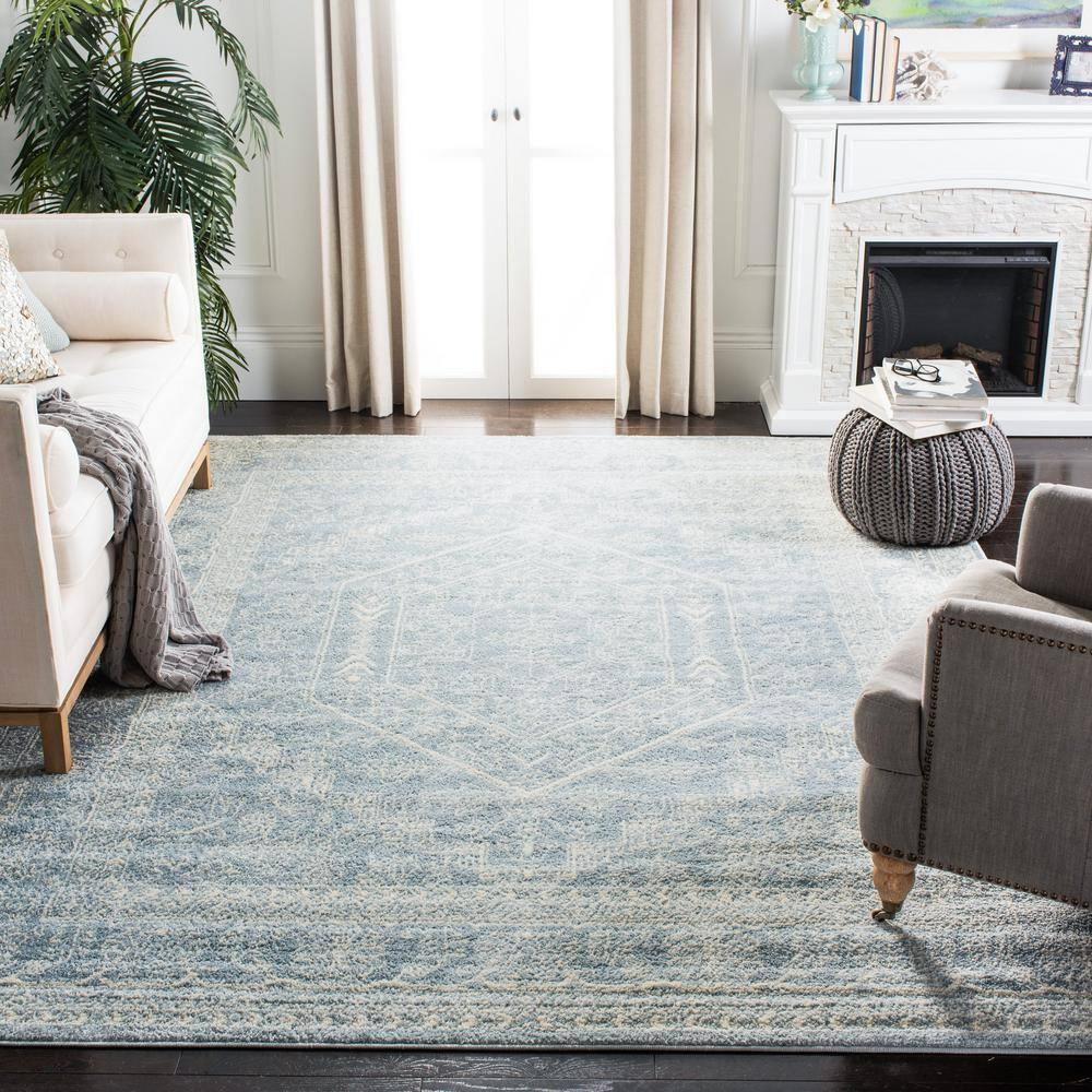 SAFAVIEH Adirondack Xavier Traditional Area Rug, Slate/Ivory, 10' x 10' Square