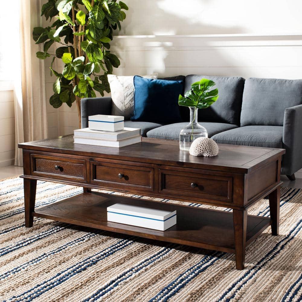 Manelin Coffee Table - Sepia - Safavieh