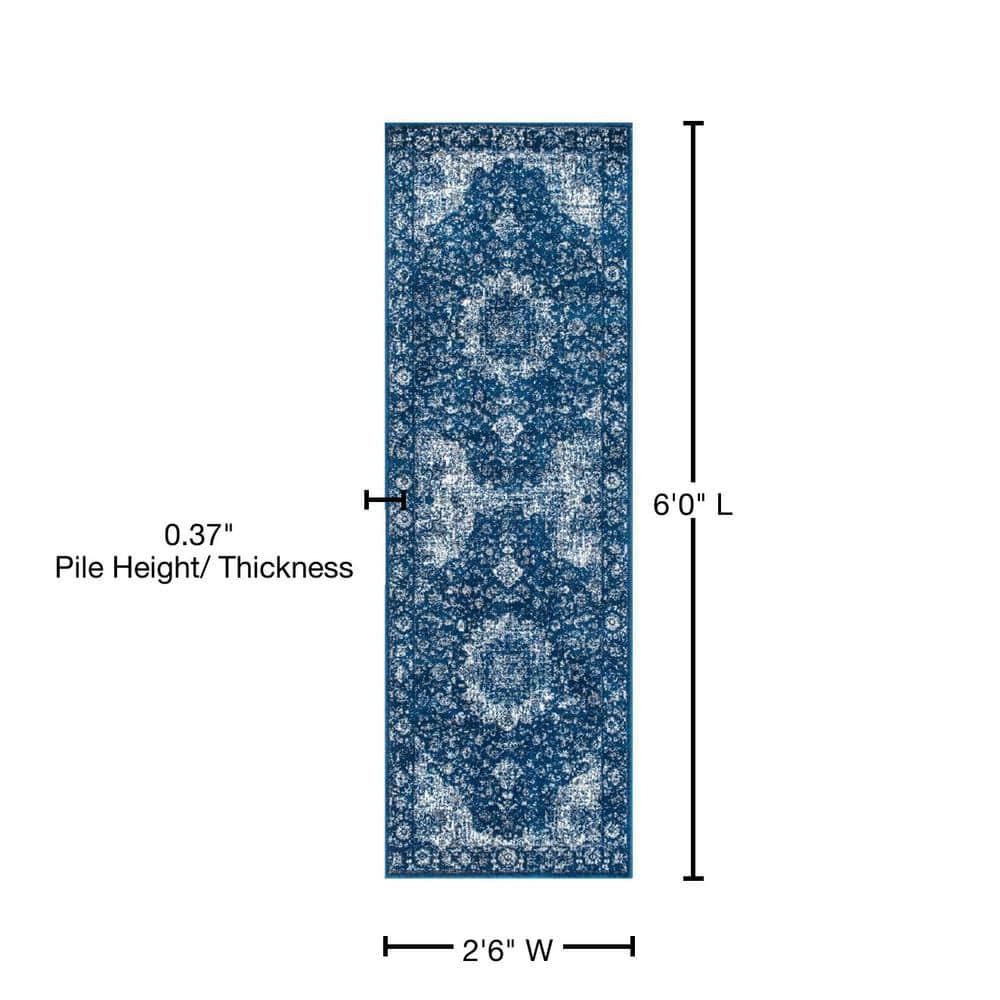 Nuloom Verona Vintage Persian Indoor Area Rug, Runner 2' 6" x 6', Dark Blue
