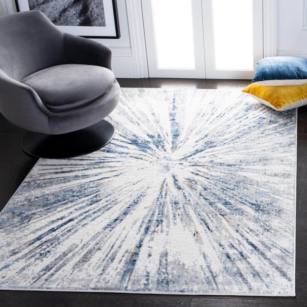 Amelia ALA449 Power Loomed Indoor Area Rug - Grey/Blue - 4'5"x6'5" - Safavieh