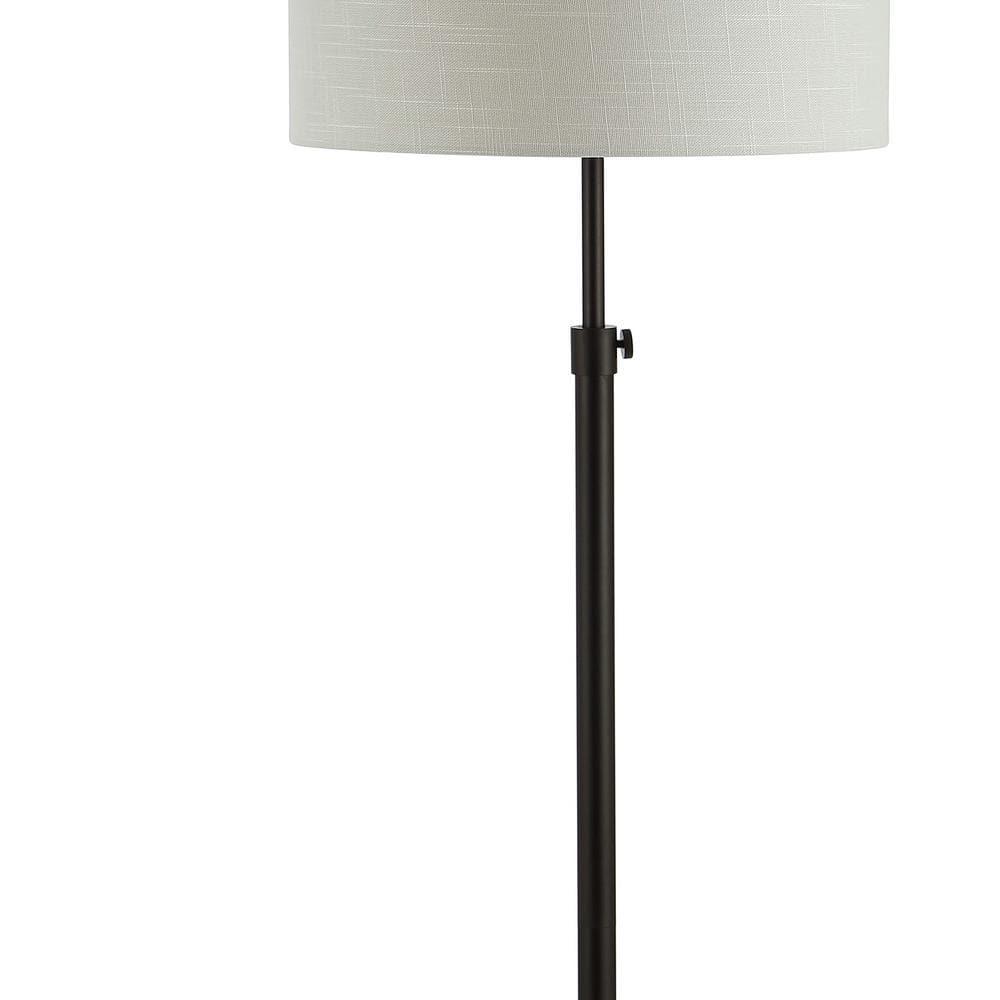 JONATHAN  Y June Metal/Marble Adjustable Modern Glam 66-in Oil Rubbed Bronze Shaded Floor Lamp
