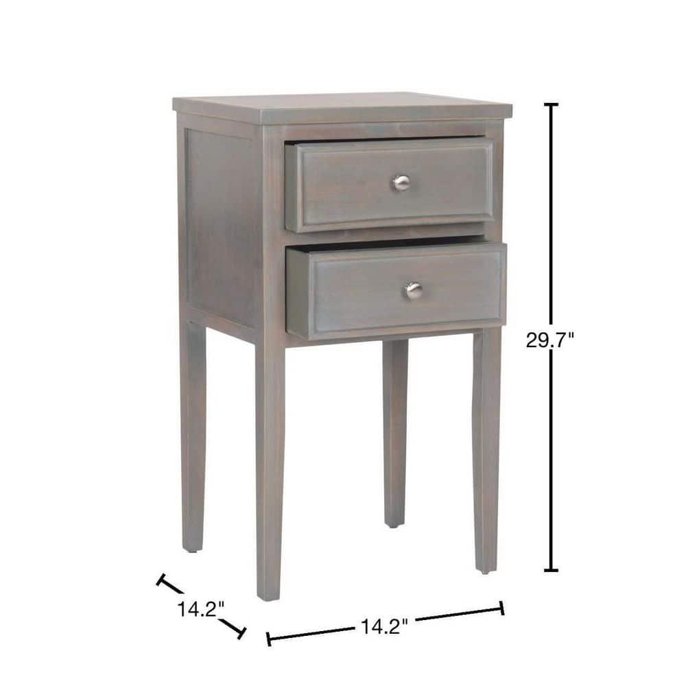 Toby Accent Table with Storage Drawers - Ash Grey - Safavieh.