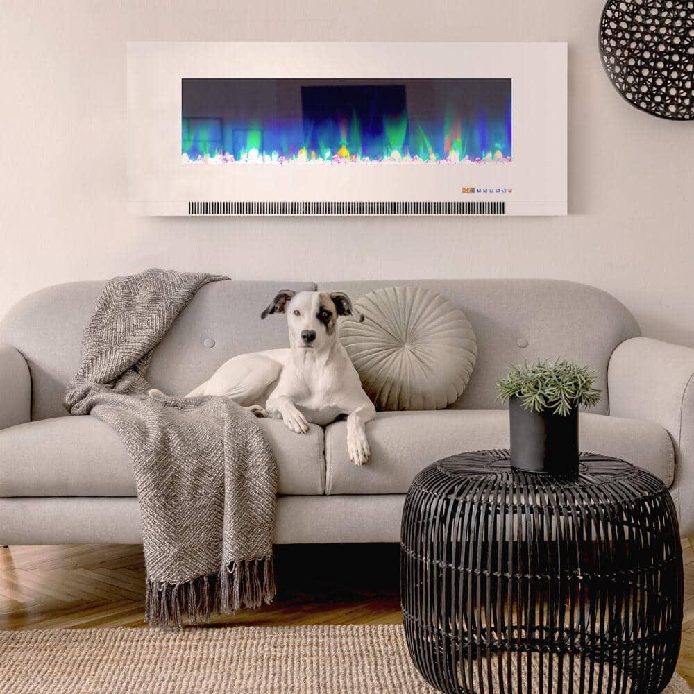 Cambridge Cambridge Wall Mount Electric Fireplace Heater with Remote Control for Indoor Use in Living Room, Bedroom, Home Office