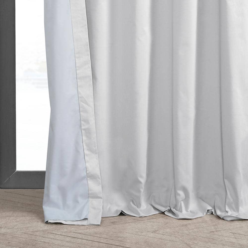 Whisper White Solid Cotton Blackout Curtain (1 Panel), Whisper White, 50W X 84L