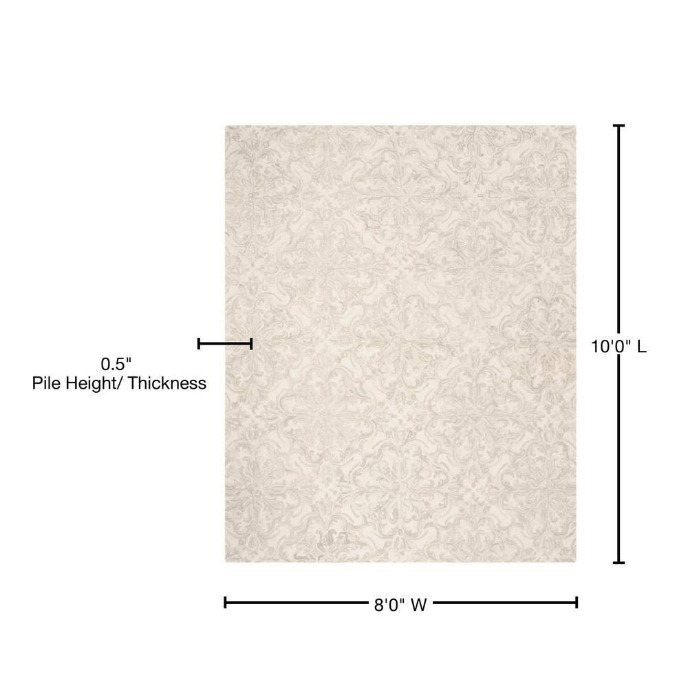 Blossom BLM103 Hand Tufted Area Rug - Ivory/Grey - 8'x10' - Safavieh.