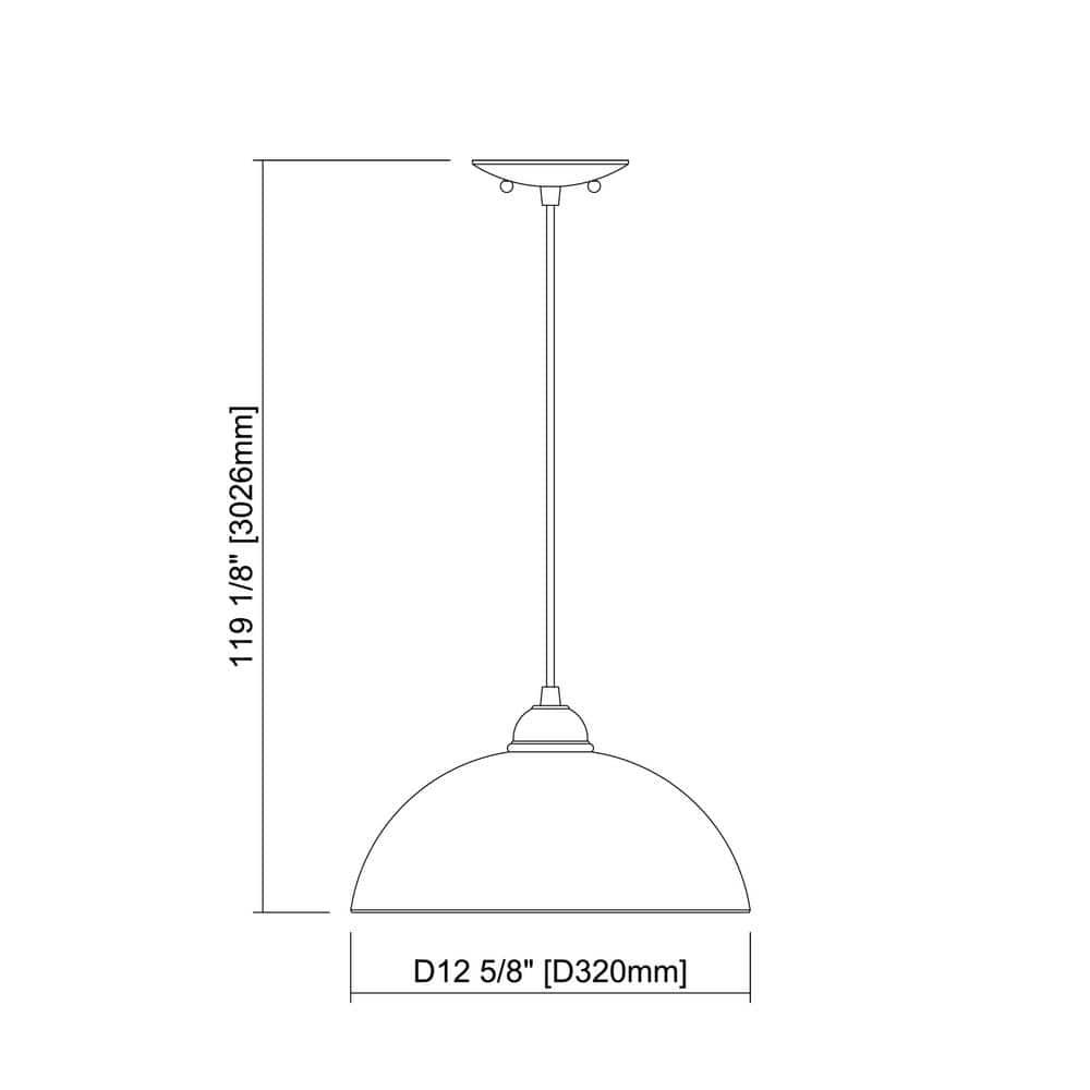 Vanity Art 1 Light Pendant in Black with Etched Glass