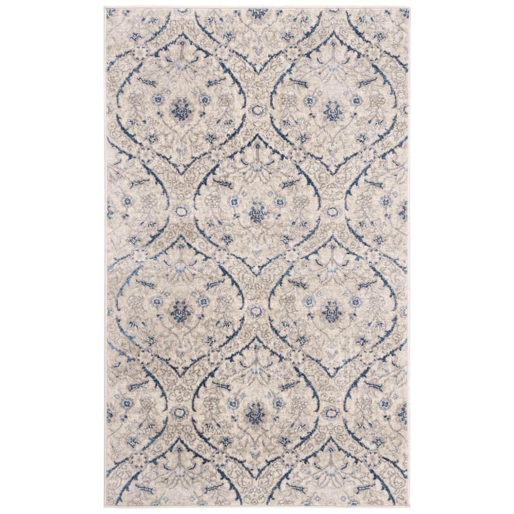 Brentwood BNT860 Power Loomed Area Rug - Light Grey/Blue - 4'x6' - Safavieh.