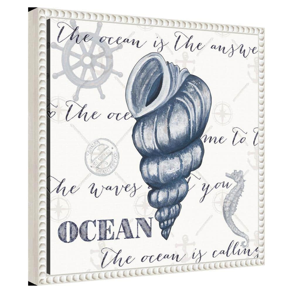 Amanti Art Indigo Ocean Treasures I by Gina Ritter Canvas Wall Art Print Framed 16 x 16-in.