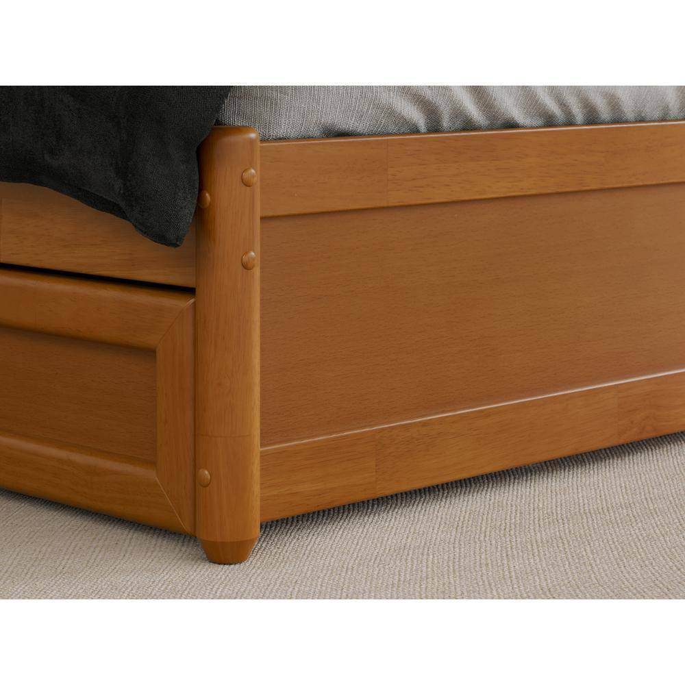 AFI Capri Queen Wood Platform Bed with Panel Footboard and Storage Drawers, Light Toffee