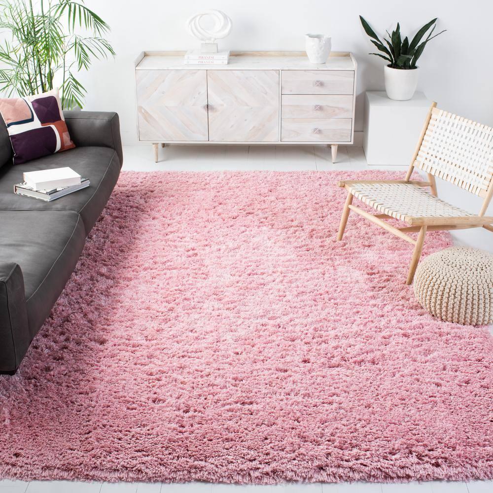 Polar Shag PSG800 Power Loomed Indoor Area Rug - 5'1"x7'6" - Light Pink - Safavieh