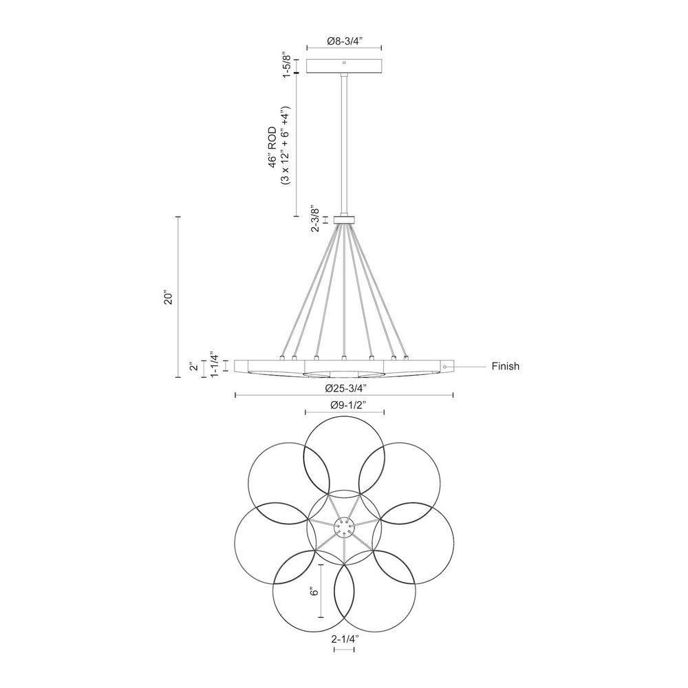 1 - Light LED Unique/Statement Pendant