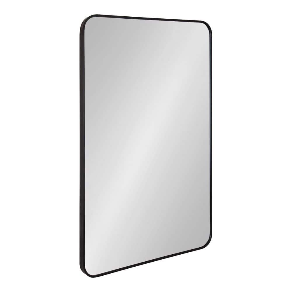 Kate and Laurel Zayda Radius Rectangle Framed Wall Mirror, 24x36, Black