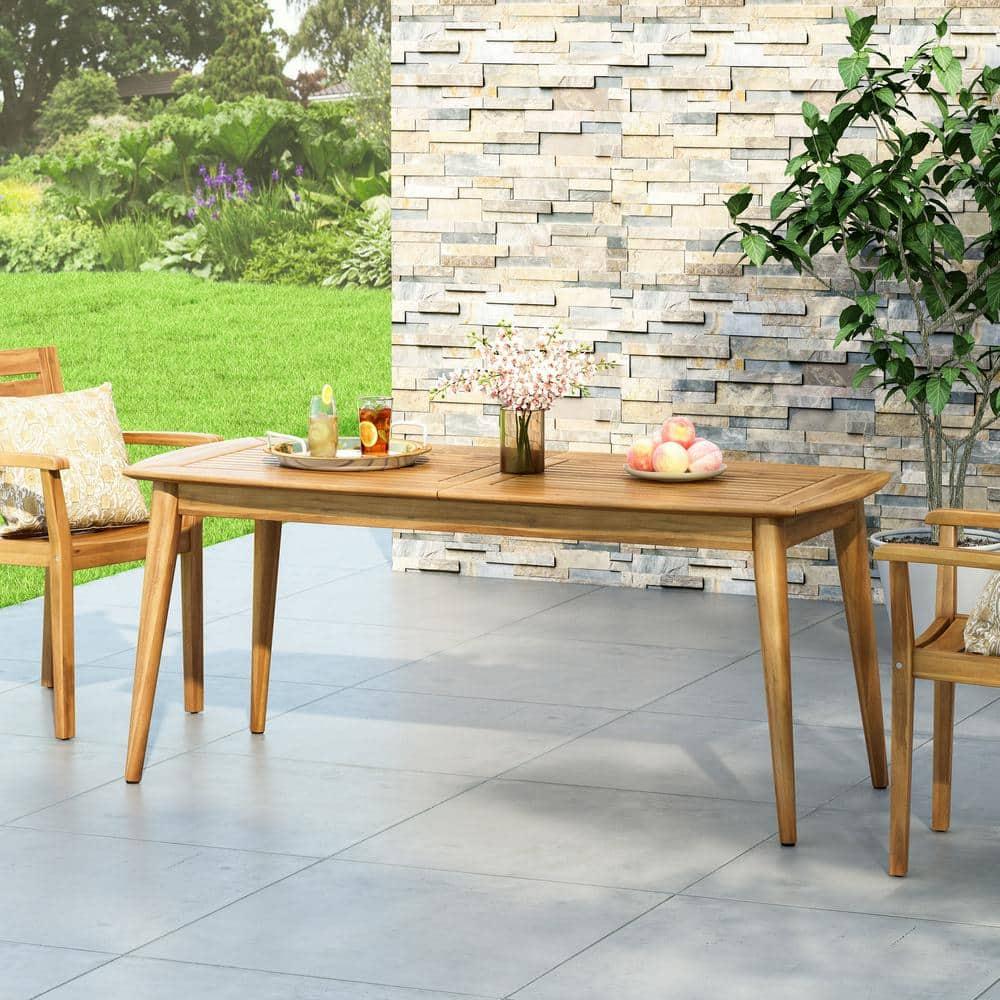 Noble House Artesia 71" Rustic Wooden Patio Dining Table in Teak