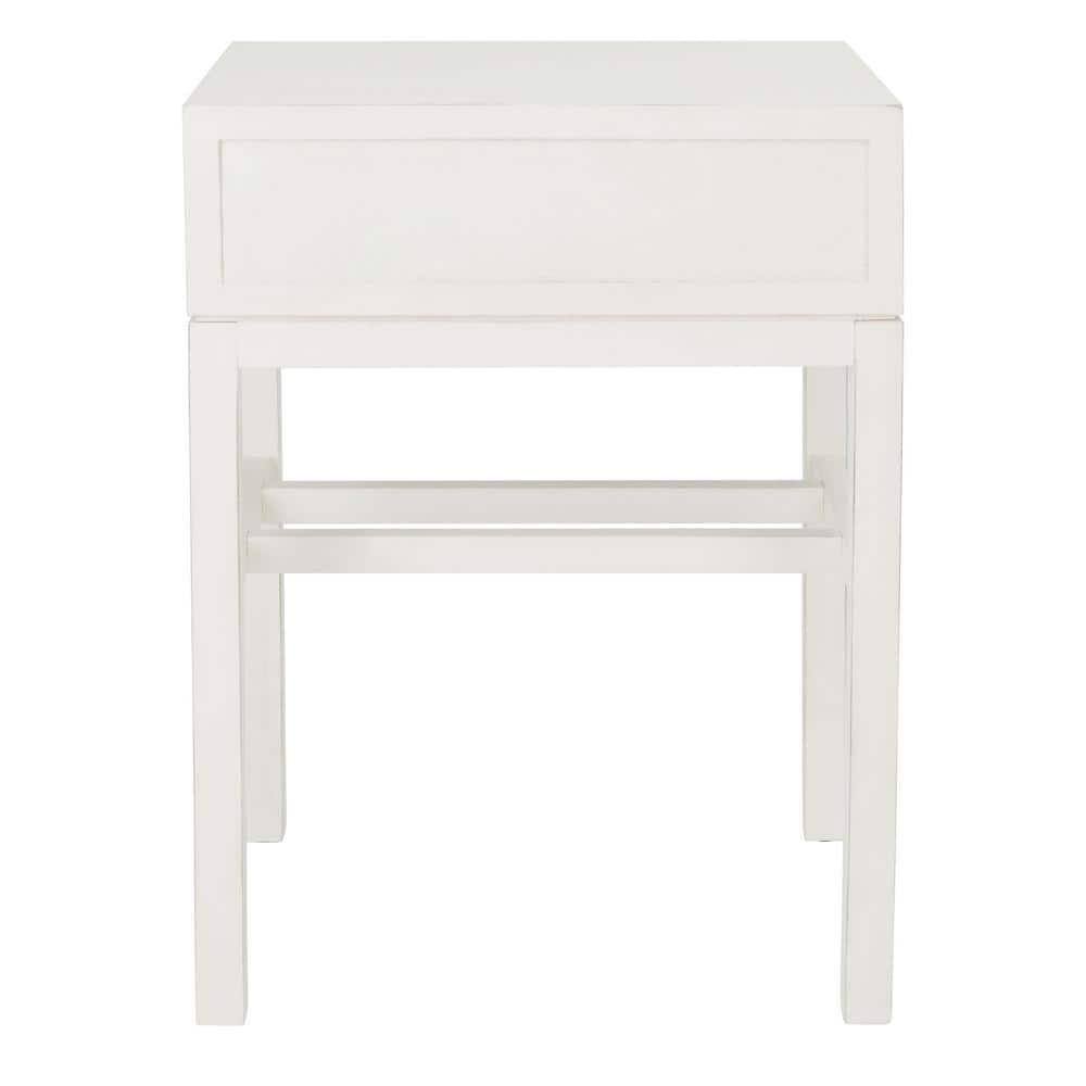 Ajana 1 Drawer Accent Table - Distressed White - Safavieh.