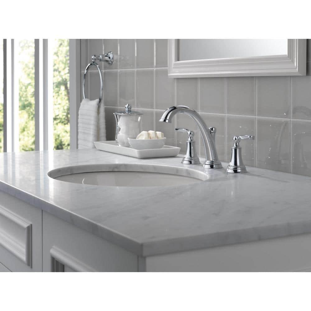 Woodhurst Widespread Bathroom Faucet 3 Hole, 2-handle Bathroom Sink Faucet with Drain Assembly