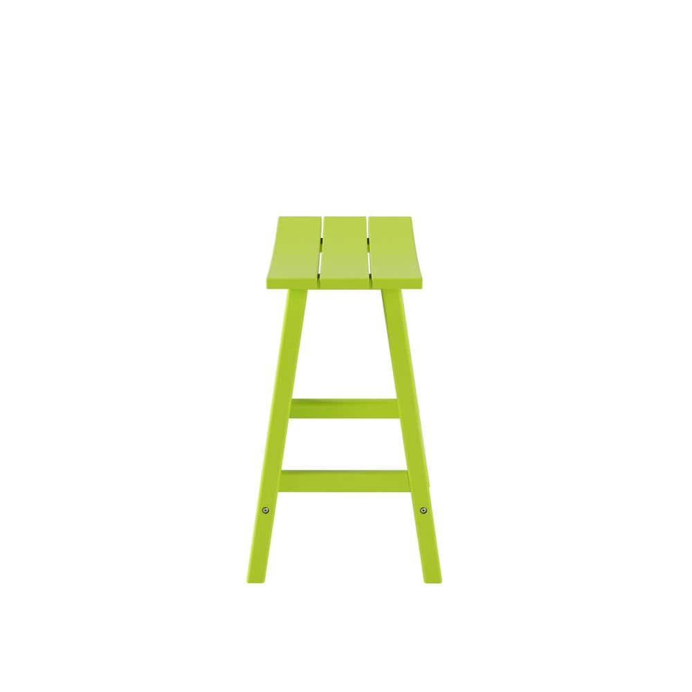 Polytrends  Laguna Hdpe All Weather Outdoor Patio 24" Saddle Seat Counter Stool Lime