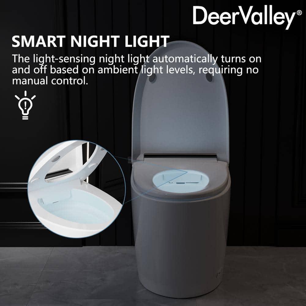 Deervalley Smart Bidet Toilet With LED Display,Auto Open & Close, Heated Seat, Warm Water, Remote Control, Premium