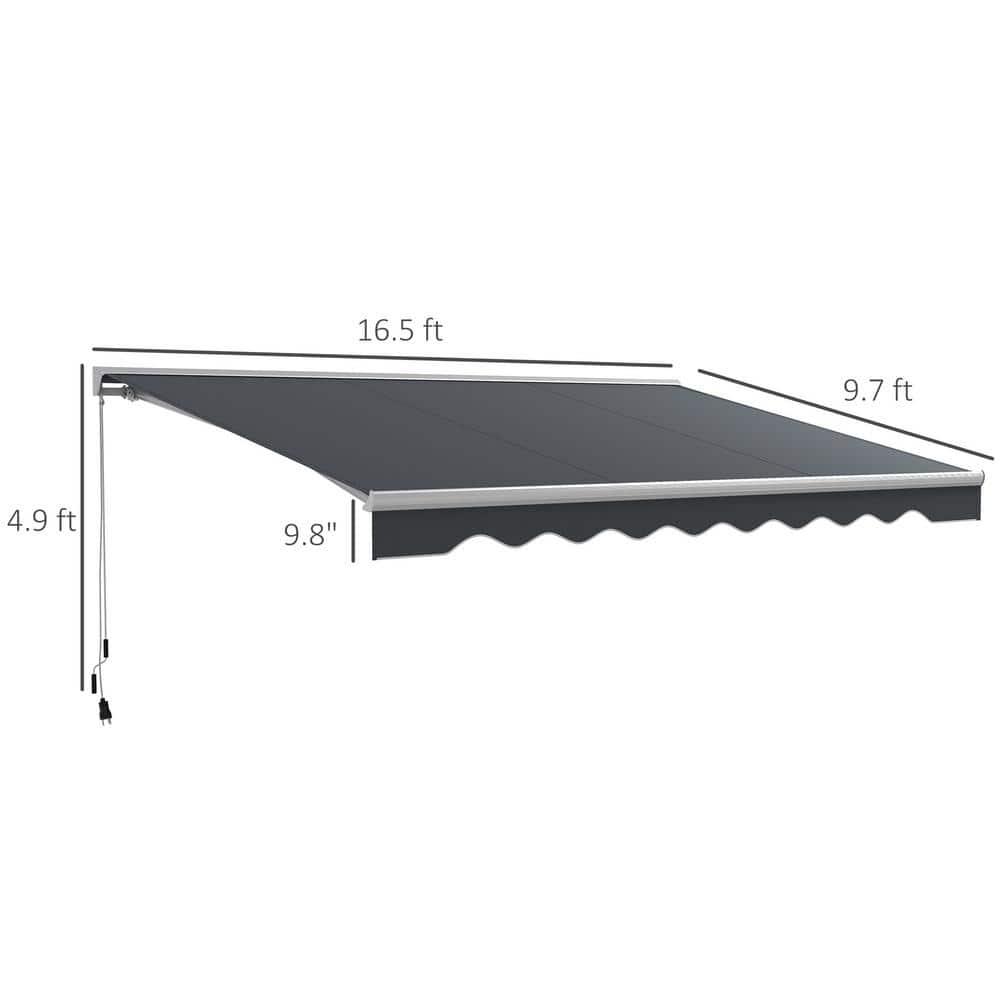 Outsunny Outsunny Polyester Cover Retractable Patio Awning