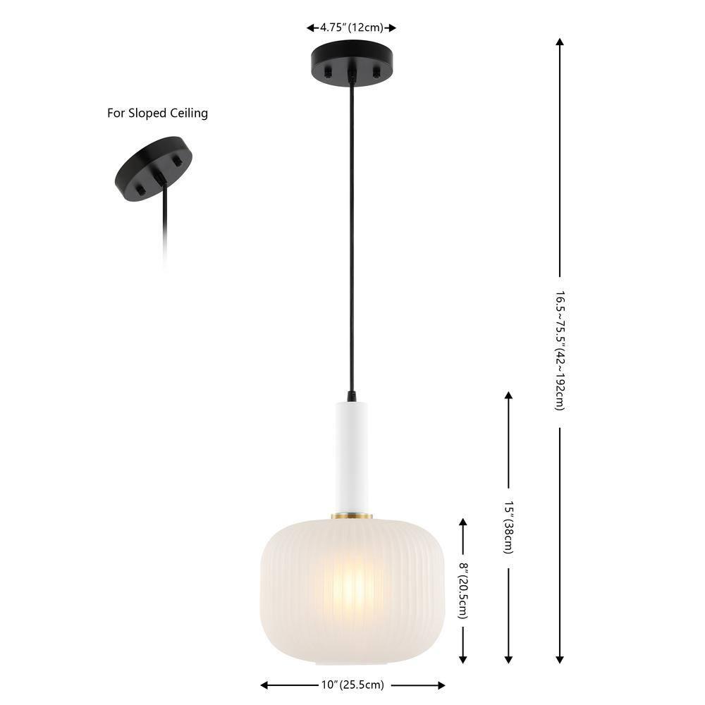 Naois 10" Pendant - PND4149 - White/Black - Safavieh