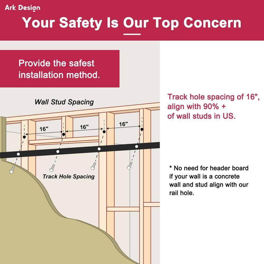 ARK DESIGN 84"H Wood and Primed Bookshelf Style Barn Door with Mounting Hardware Kit