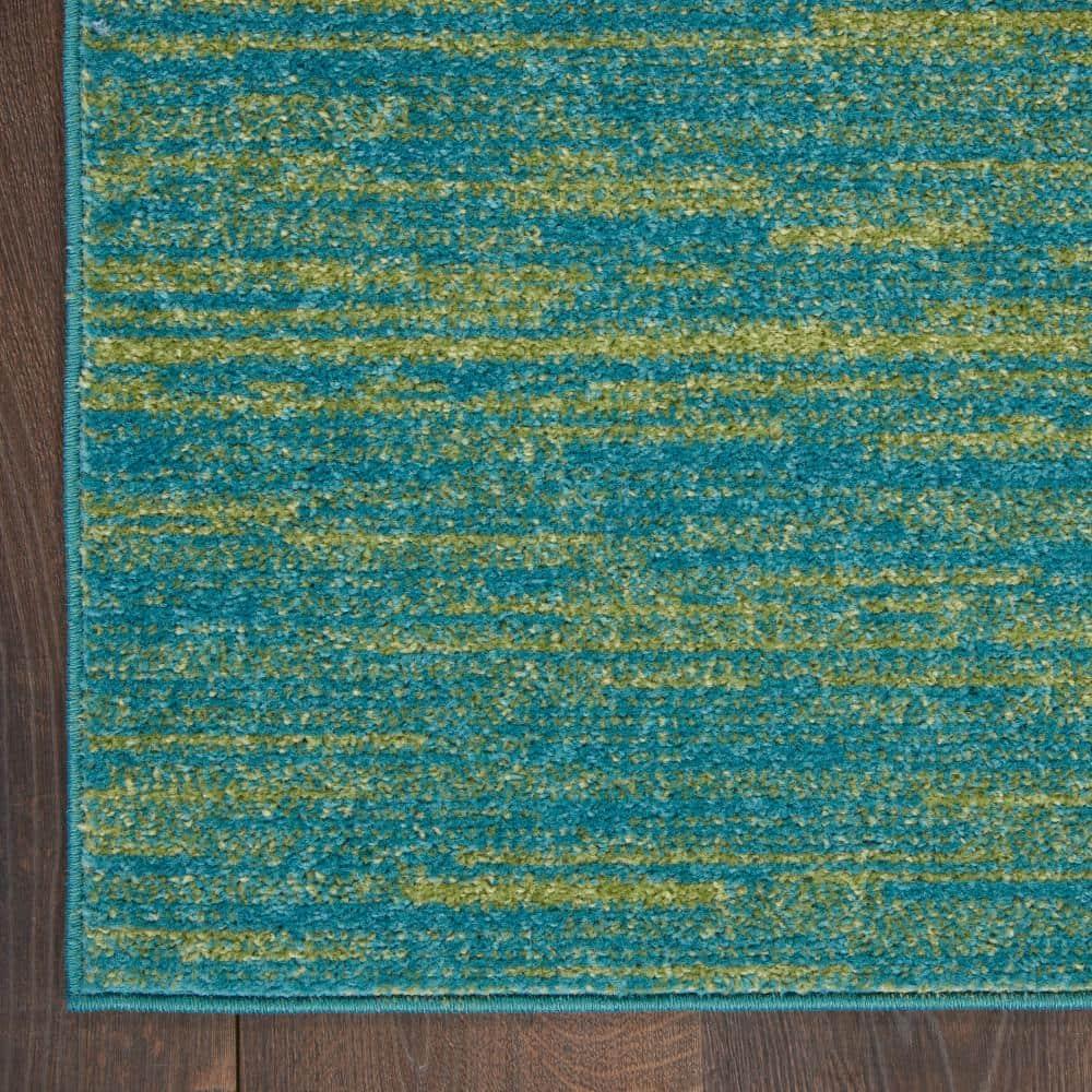 Nourison Nourison Essentials NRE01 Indoor/outdoor Area Rug - Blue Green 2'2" x 7'6"