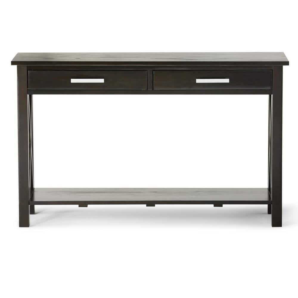 Simpli Home Kitchener 47"W Solid Wood Contemporary Storage Console Table with 2 Drawers and Bottom Storage Shelf