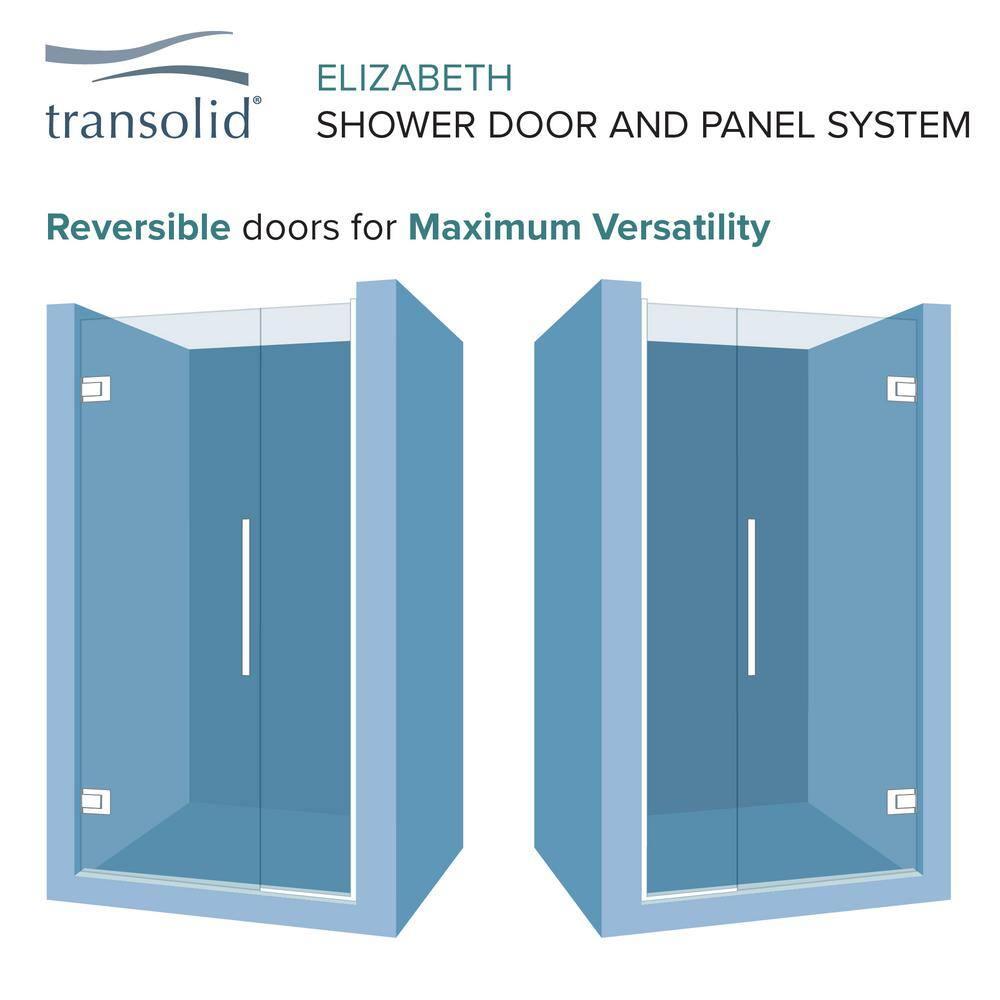 Transolid Elizabeth 46-in W x 76-in H Hinged Shower Door with Clear Glass