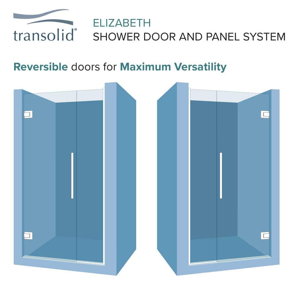 Transolid EHTB585287610C-BK-MB Transolid Elizabeth 58.5-in W x 76-in H Hinged Shower Door with Clear Glass
