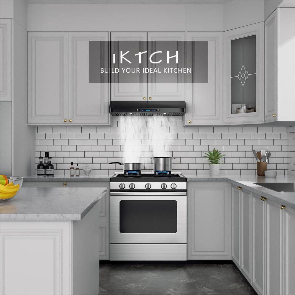 IKITCHEN VIKIO 30" 900 CFM Ducted Under Cabinet Range Hood With Intelligent Control C01-30-BSS